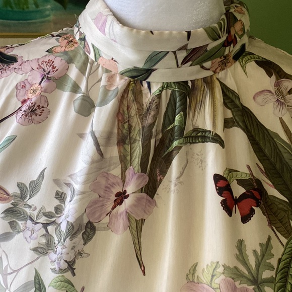 H&M Floral Satin Dress sz S - Picture 5 of 12